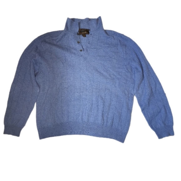 EUC Tasso Elba Men's Blue Cashmere Sweater - Size XL - Picture 4 of 5